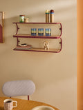 MADE.COM Burgundy and Oak Effect Piper Wall Shelf