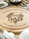 Personalised Super Dad wooden chopping board, UK version