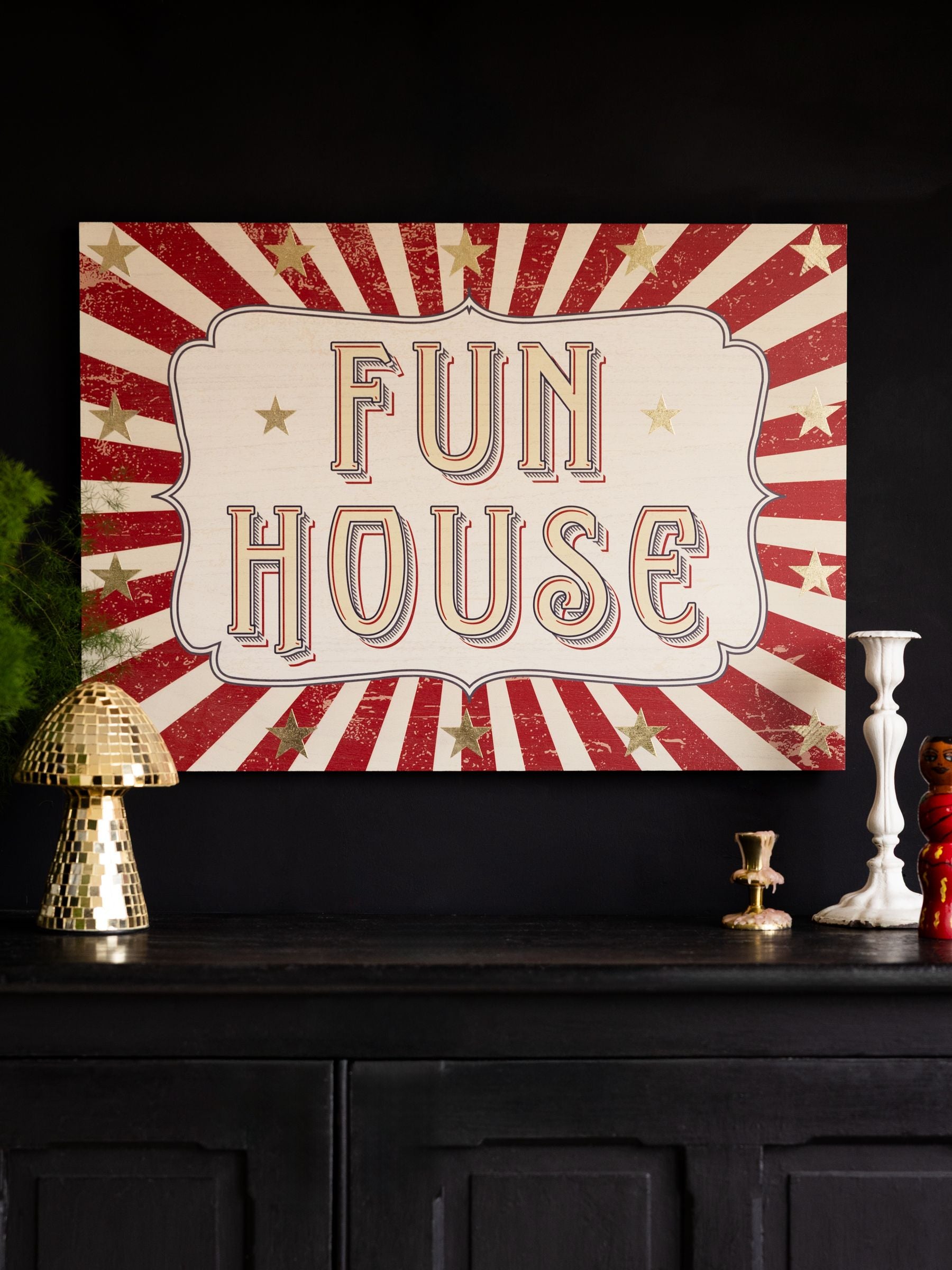 Rockett St George red circus wall art 50x70cm, imported from the UK