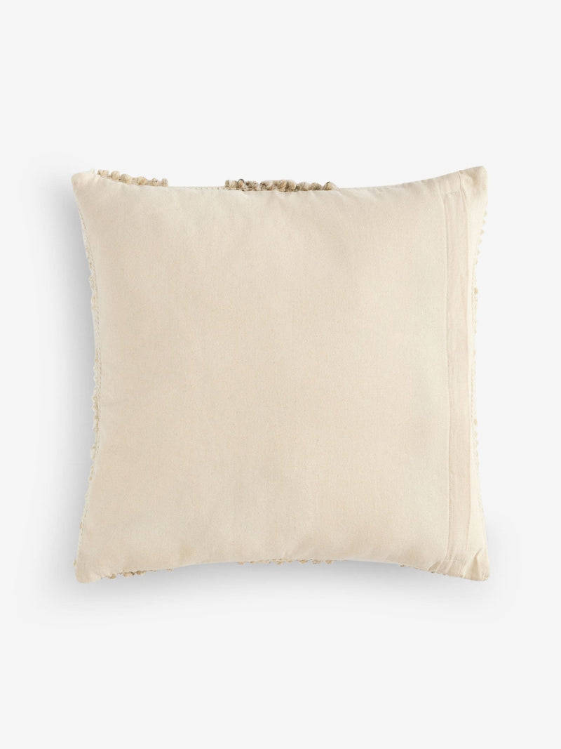 Woven check cushion textured neutral 50x50cm, imported from the UK