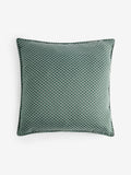 Teal Blue Jacquard Fan Cushion 50cm (British brand)