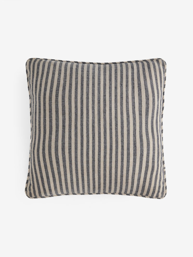 Blue Chenille Thin Stripe Cushion 50x50cm - British product
