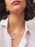 Gold tone two row pavé heart necklace - British product