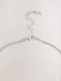 Silver Tone Two Row Pavé Heart Necklace