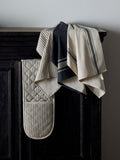 Natural cotton tea towel and oven glove set - British product