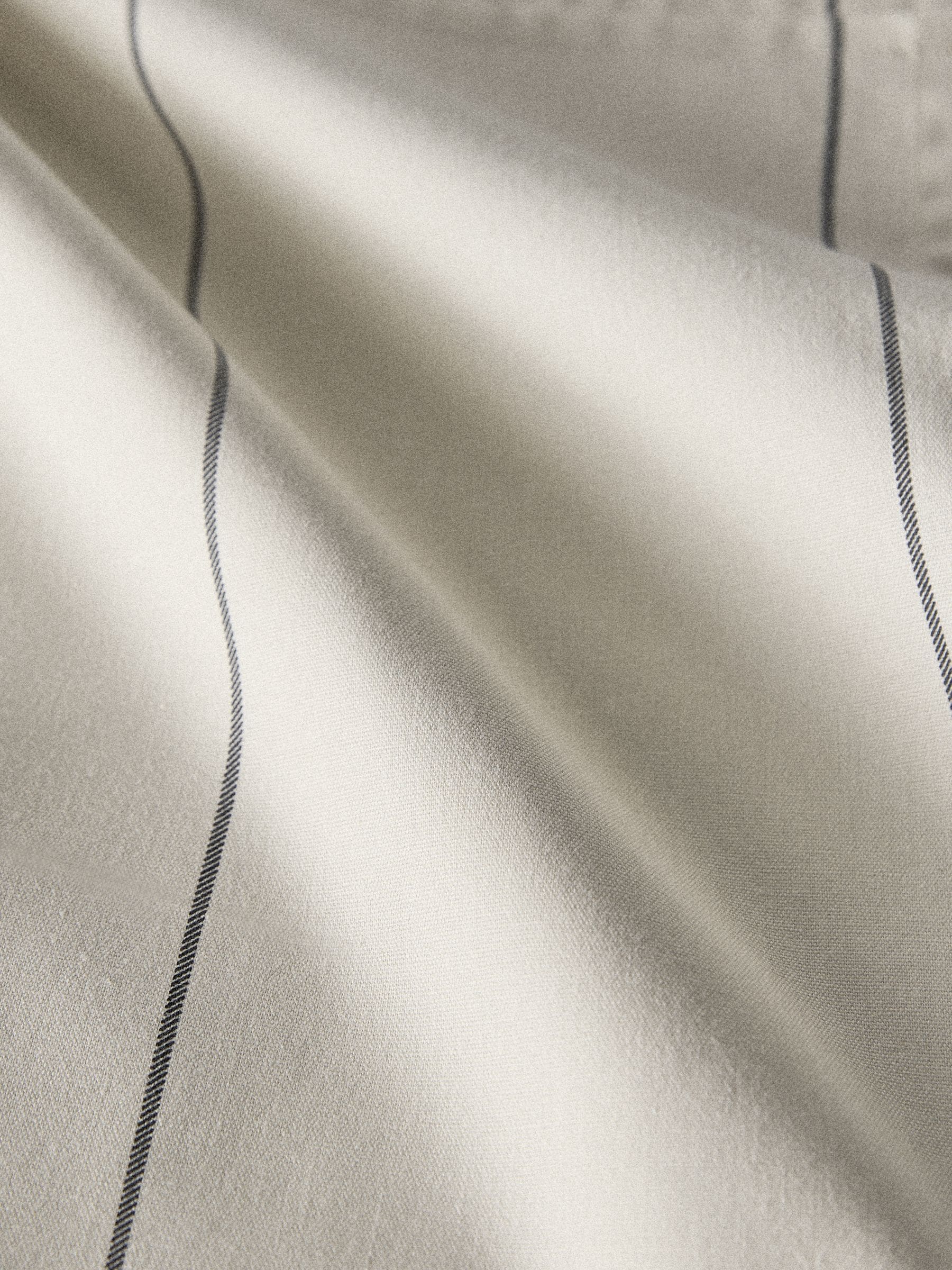 THE SET cream grey stripe tablecloth and napkins, imported from the UK