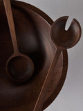 Brown wooden bowl and servers set, UK version
