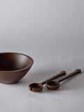 Brown wooden bowl and servers set, UK version