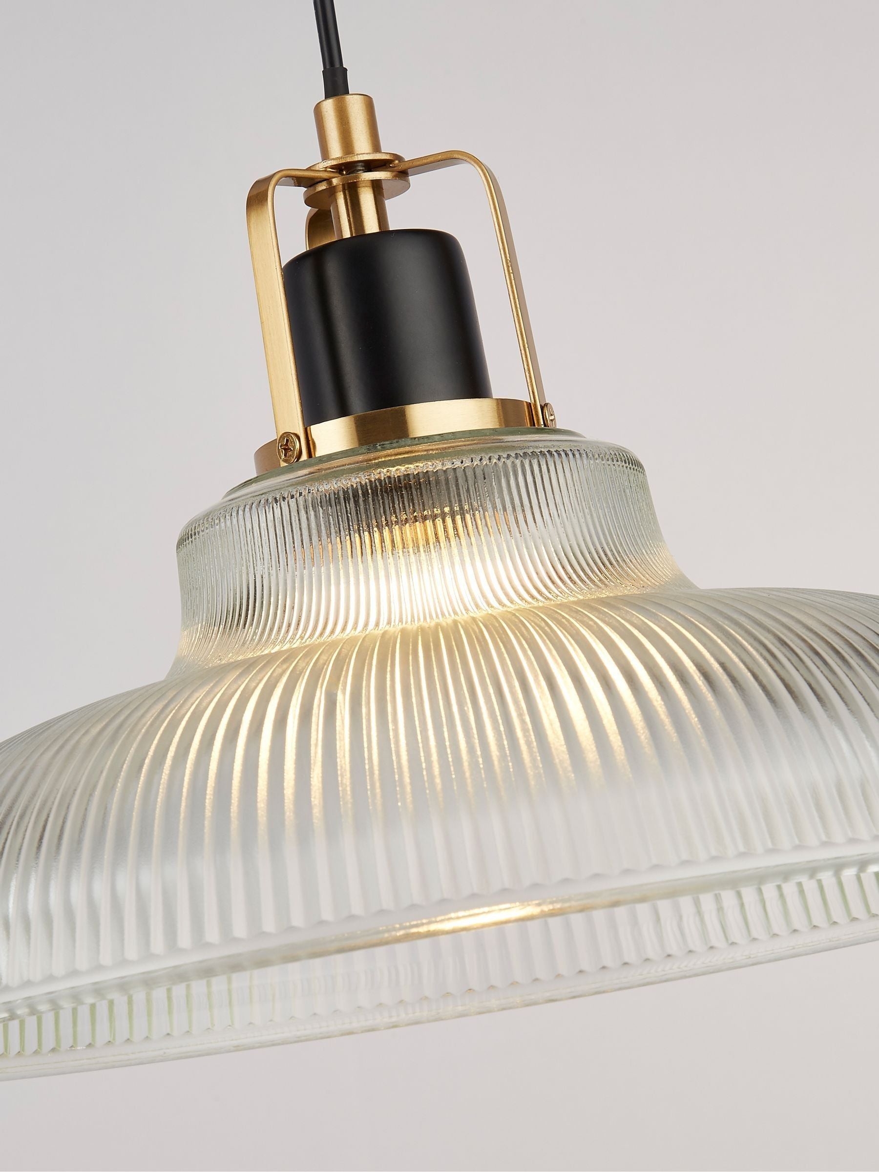 Searchlight clear brass and black pendant light, UK version