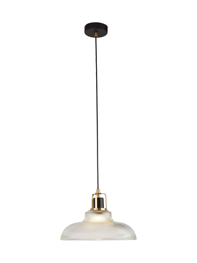 Searchlight clear brass and black pendant light, UK version