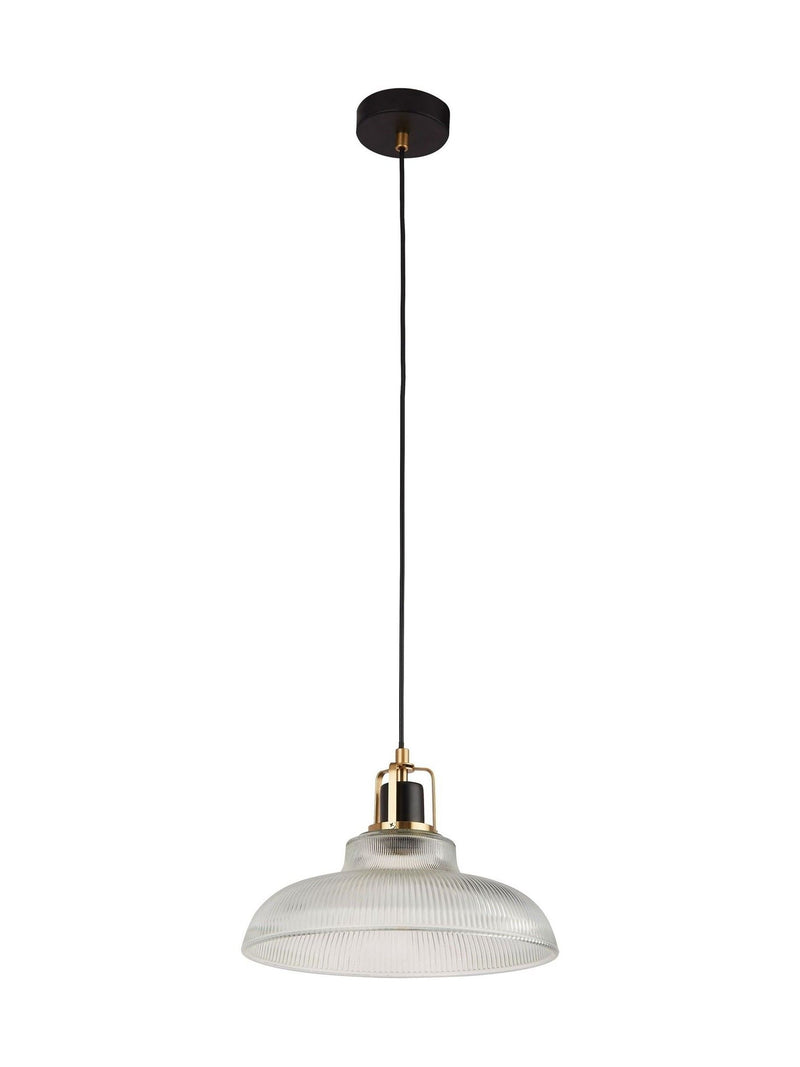 Searchlight clear brass and black pendant light, UK version