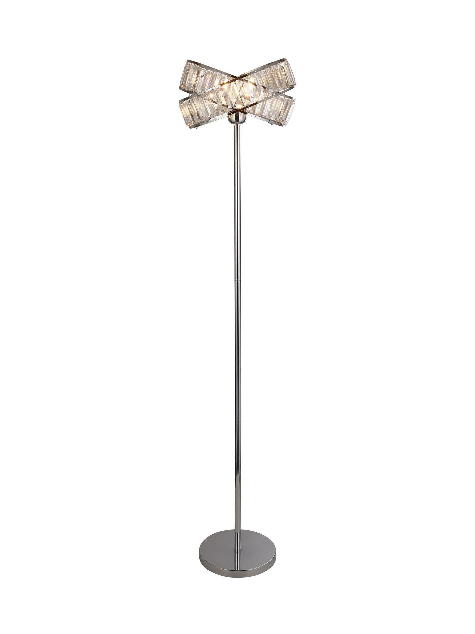 Searchlight chrome floor lamp with crystal prisms 150cm (British brand)