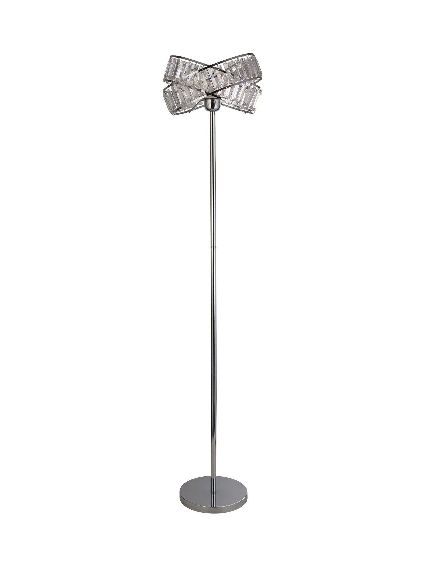 Searchlight chrome floor lamp with crystal prisms 150cm (British brand)