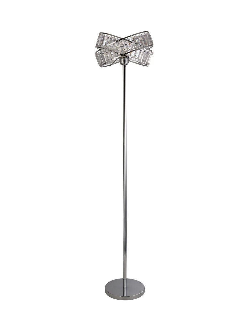 Searchlight chrome floor lamp with crystal prisms 150cm (British brand)