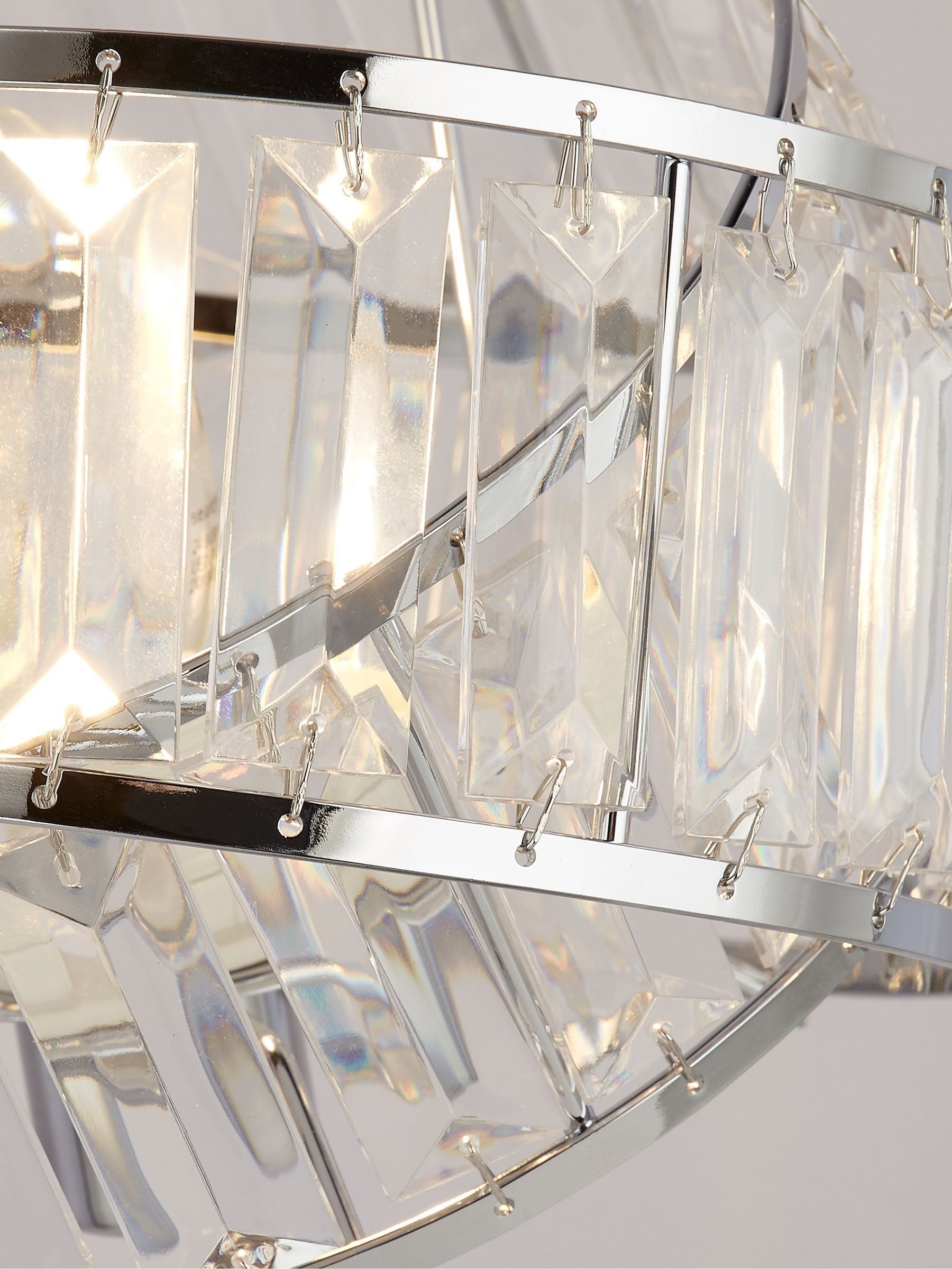 Searchlight Madea chrome clear table lamp 39cm, imported from the UK