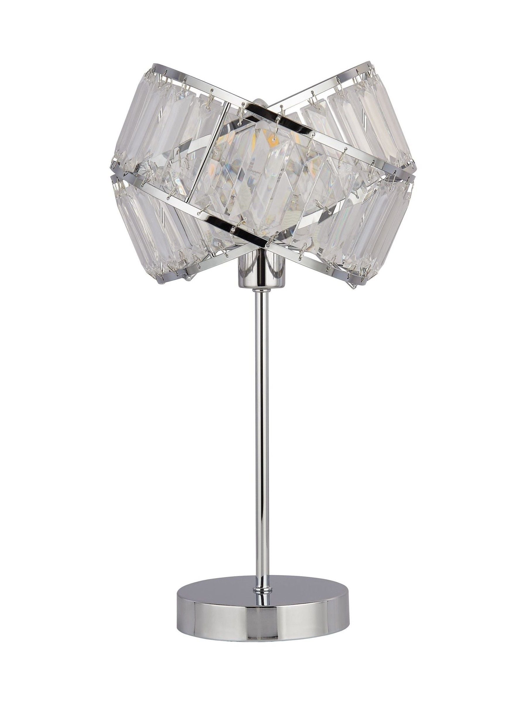 Searchlight Madea chrome clear table lamp 39cm, imported from the UK