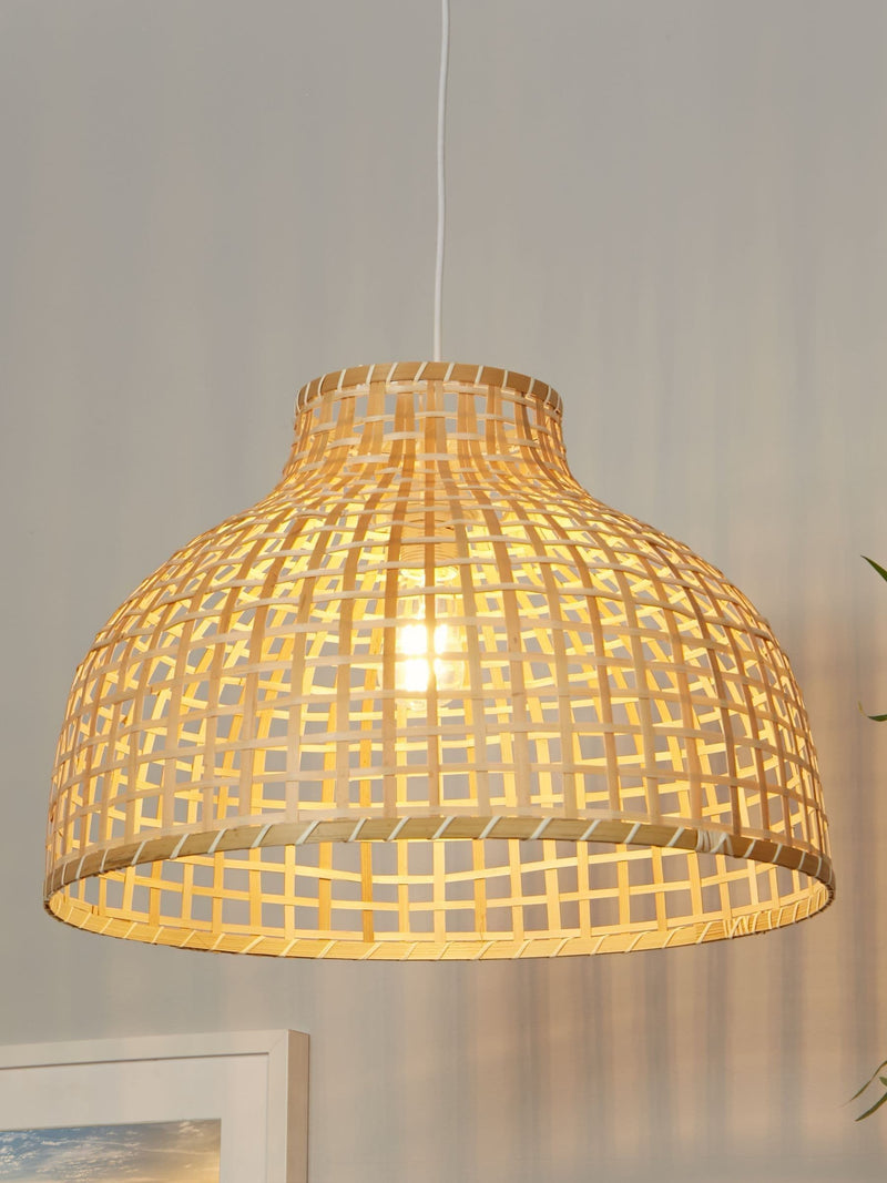 Searchlight Natural Phuket Wood Large Shade Ceiling Light