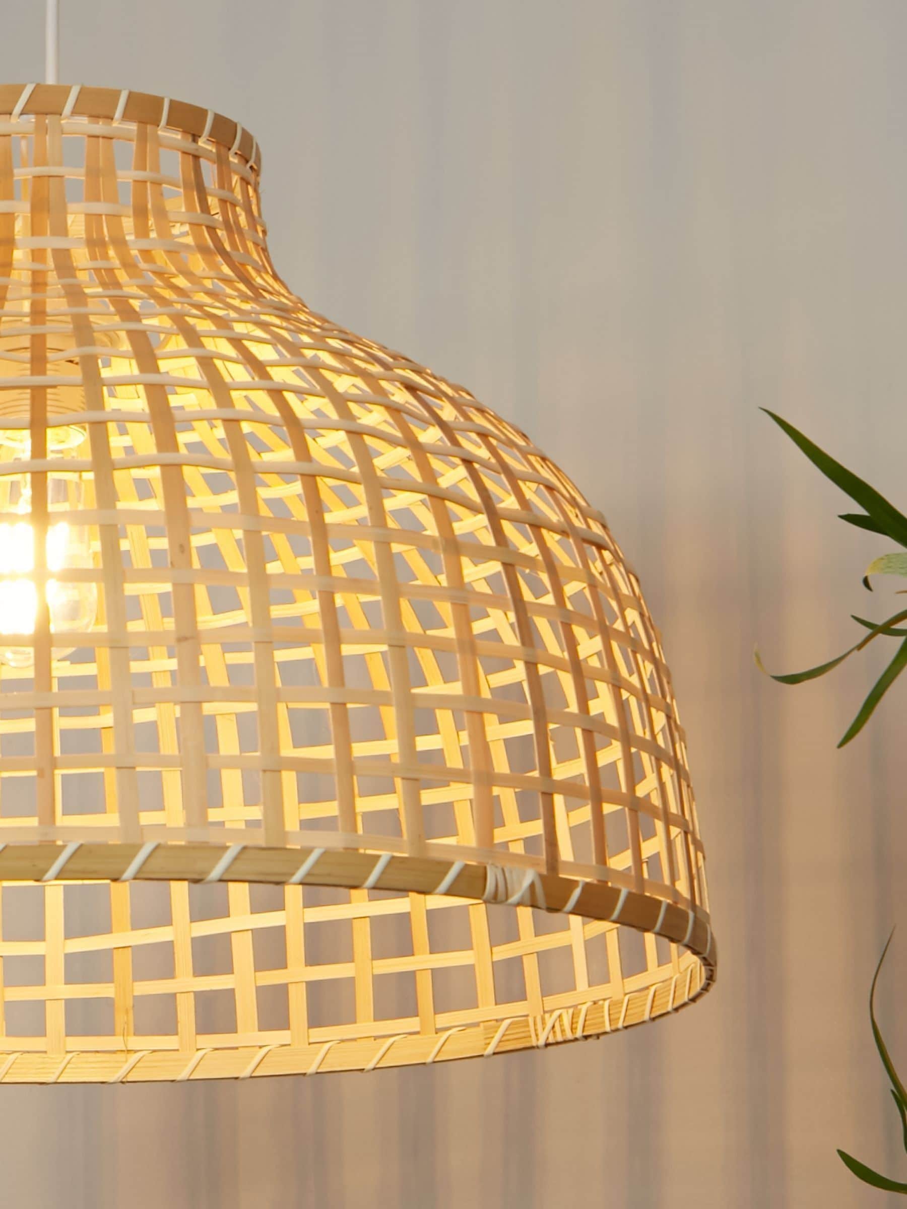 Searchlight Natural Phuket Wood Large Shade Ceiling Light