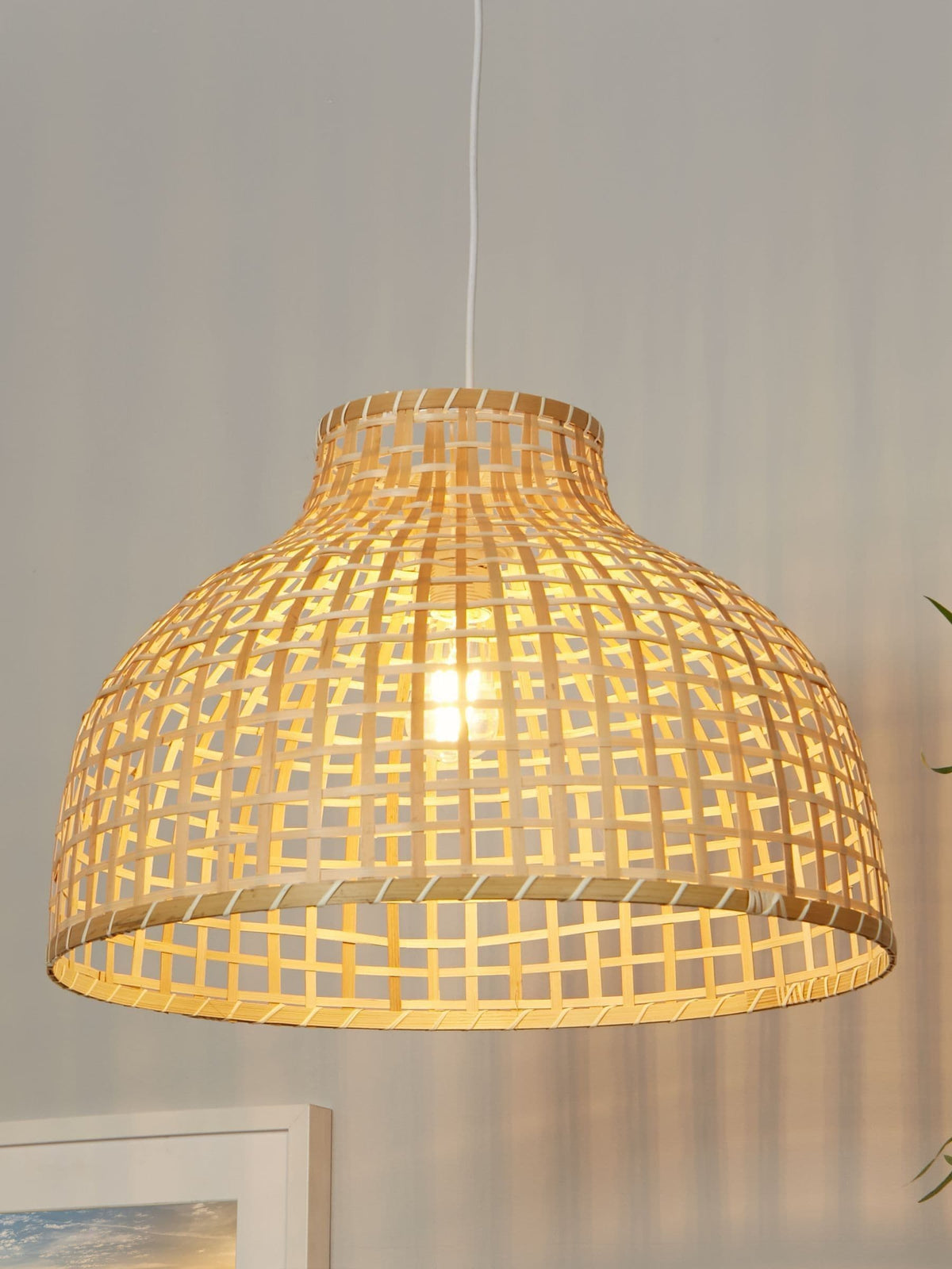 Searchlight Natural Phuket Wood Large Shade Ceiling Light