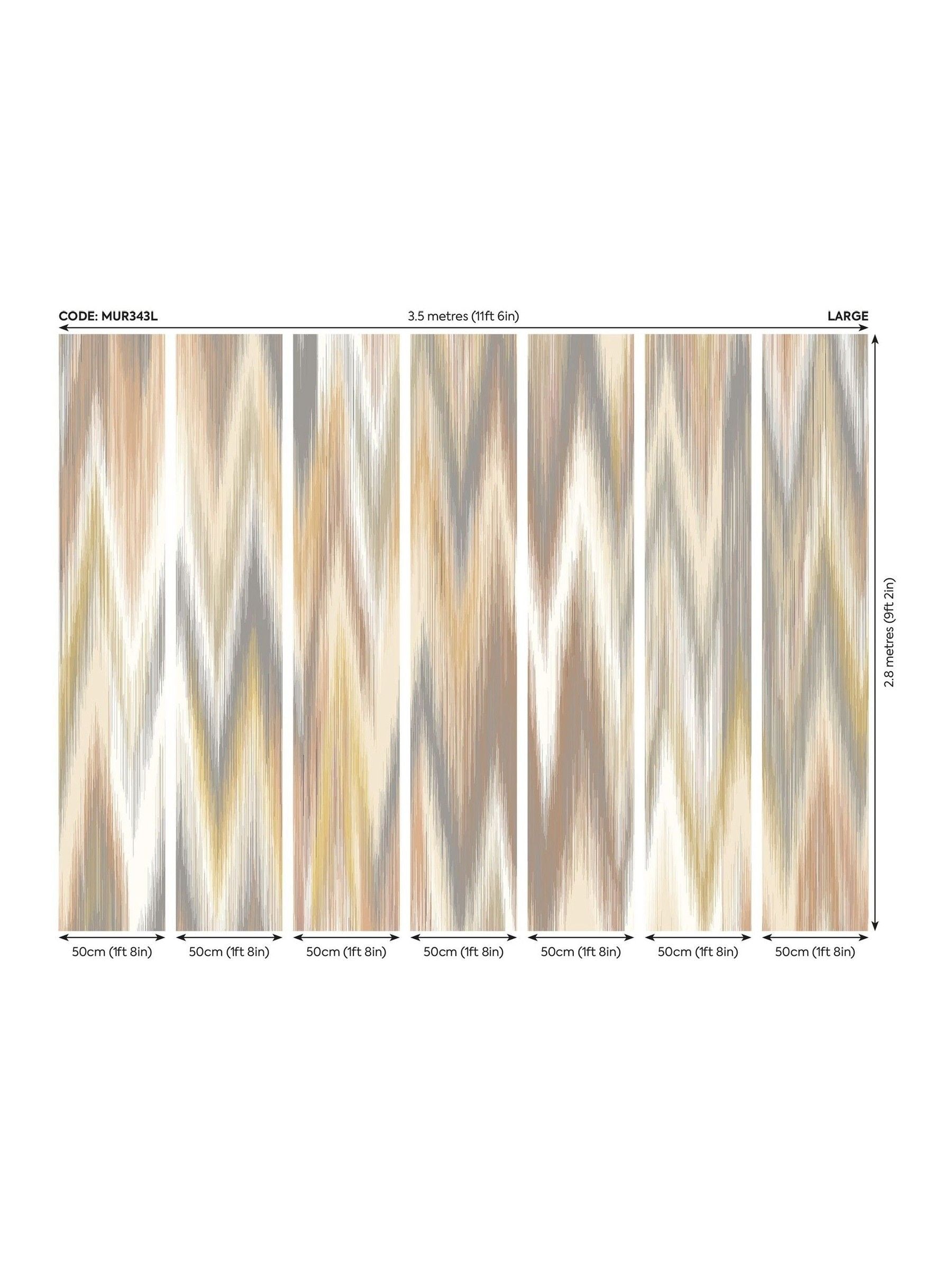 Origin Murals wall mural Natural Ikat Zig Zag 2.8m x 3.5m - British product