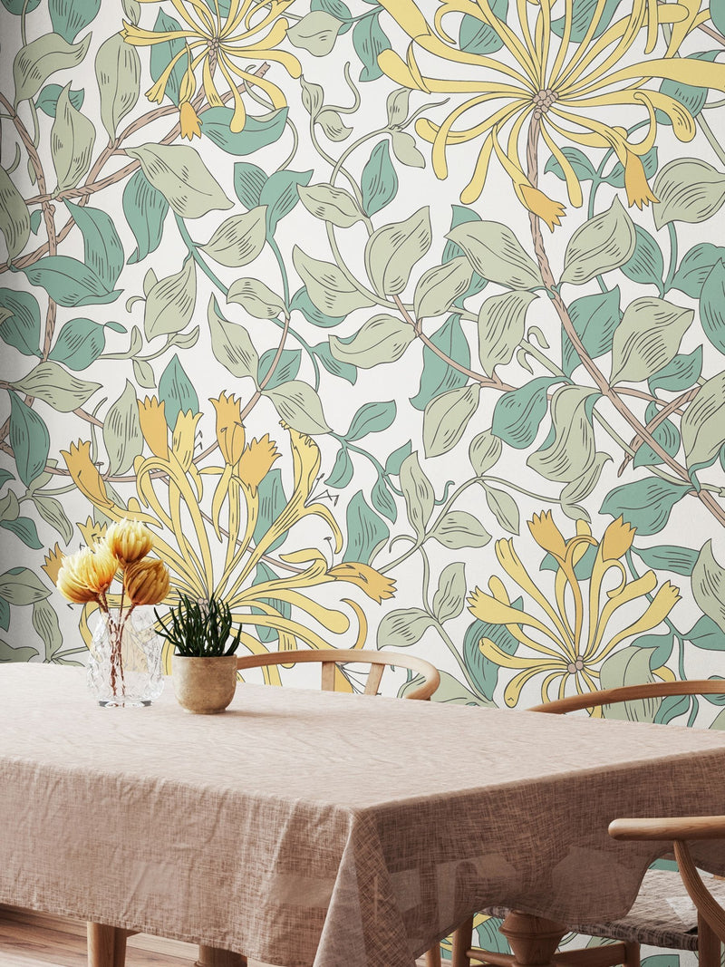 Origin Murals wall mural seafoam honeysuckle 2.8m x 3.5m, UK version