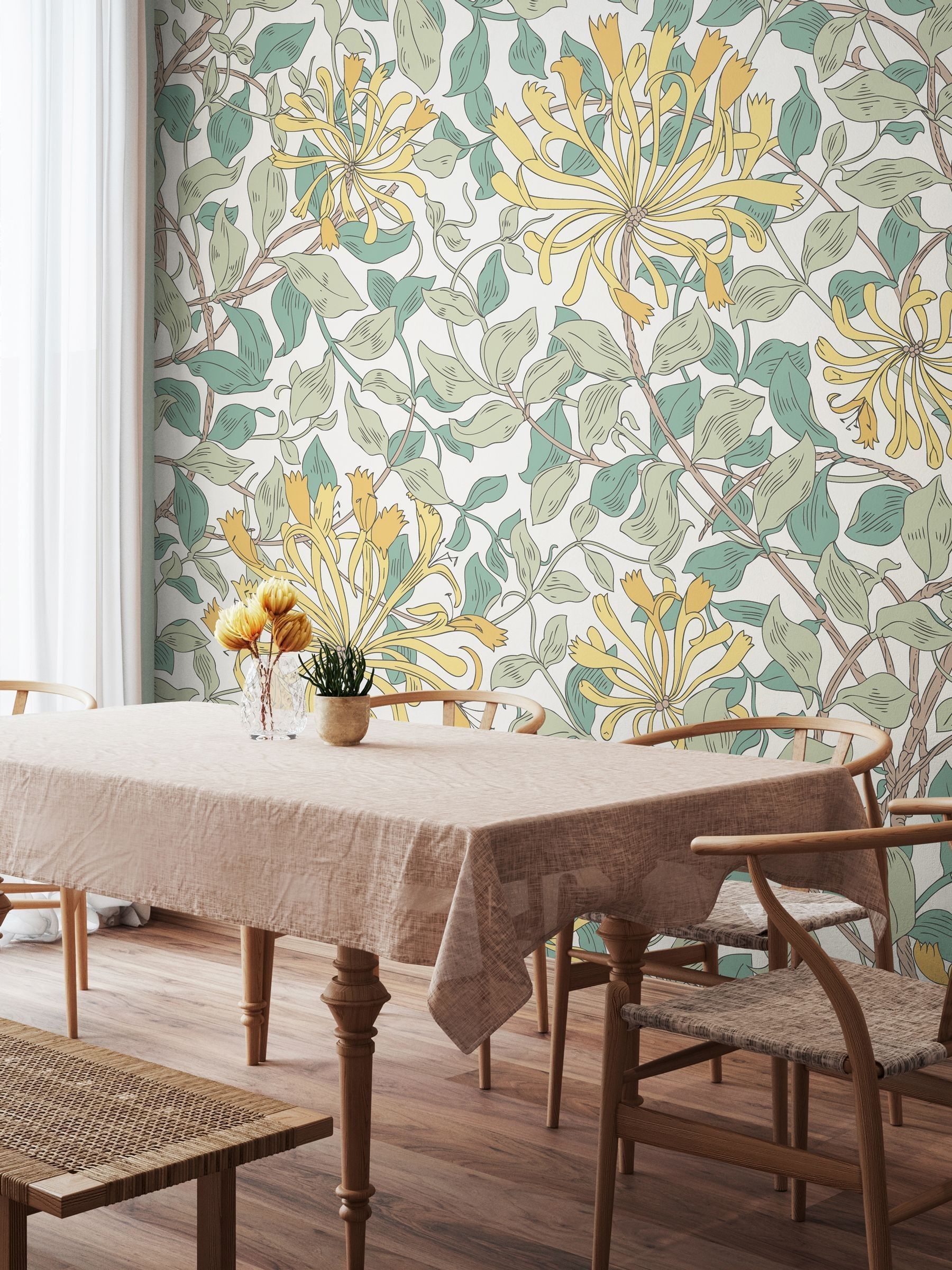 Origin Murals Seafoam Honeysuckle 2.8m x 3.5m Wall Mural