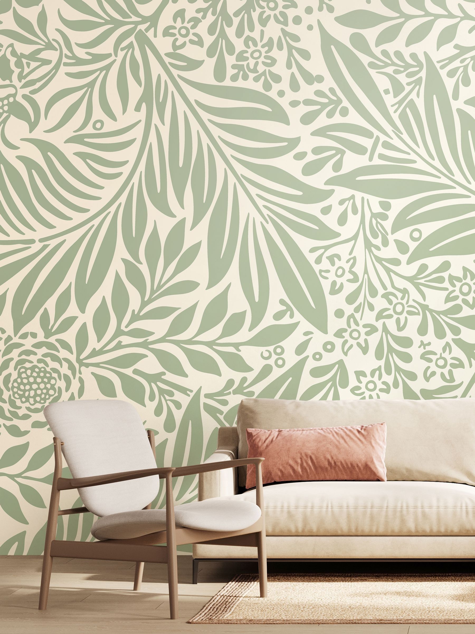 Origin Murals Stone Trailing Ferns wall mural 2.8m x 3.5m, UK version