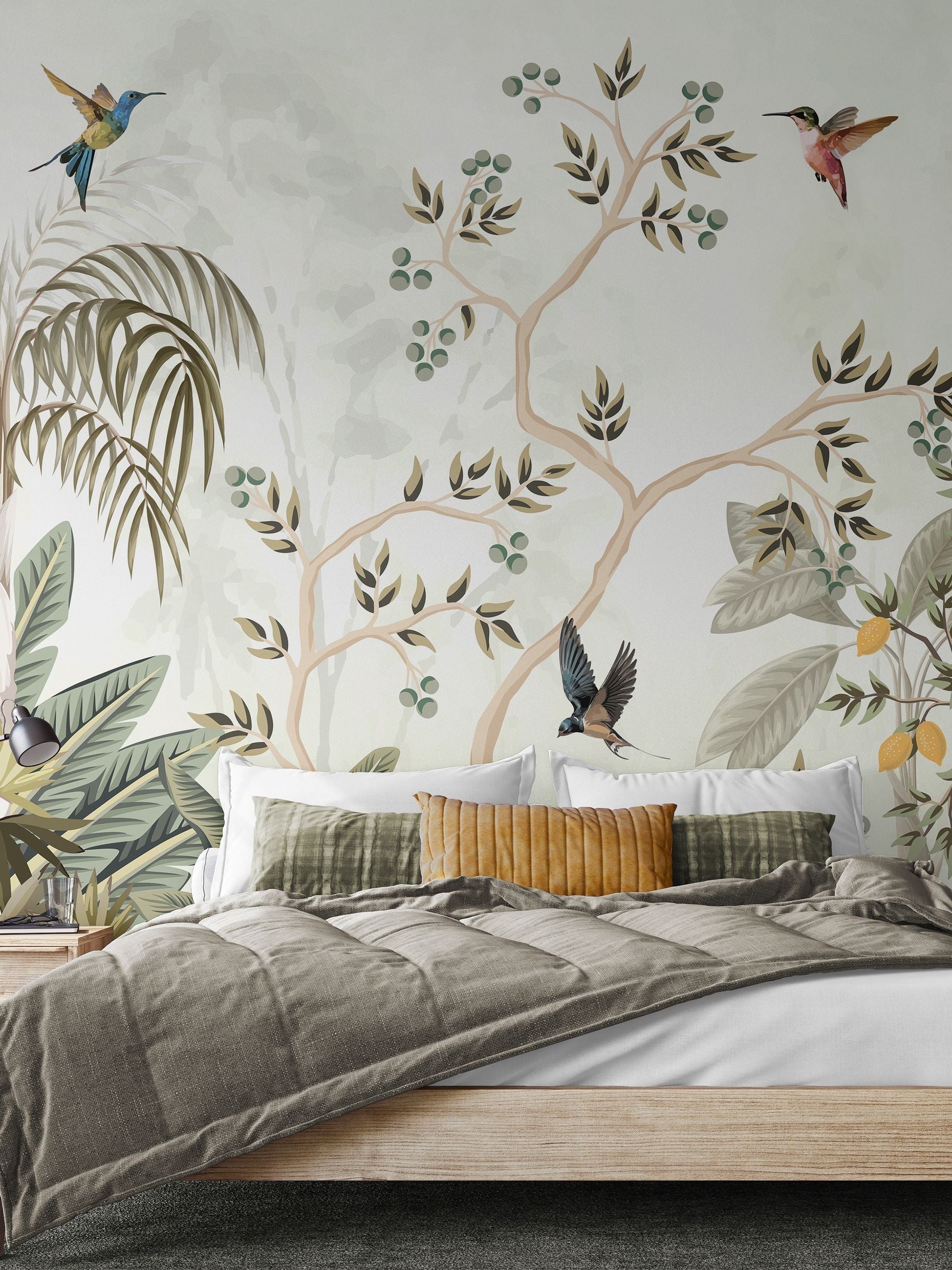 Origin Murals Natural Sage Lemon Tree 2.8m x 3.5m Wall Mural