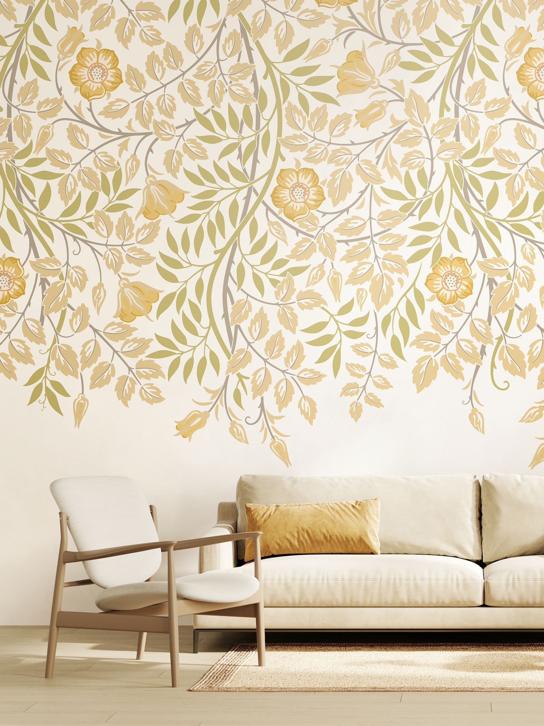 Origin Murals wall mural Gold Olive Rosehip 2.8m x 3.5m - British product