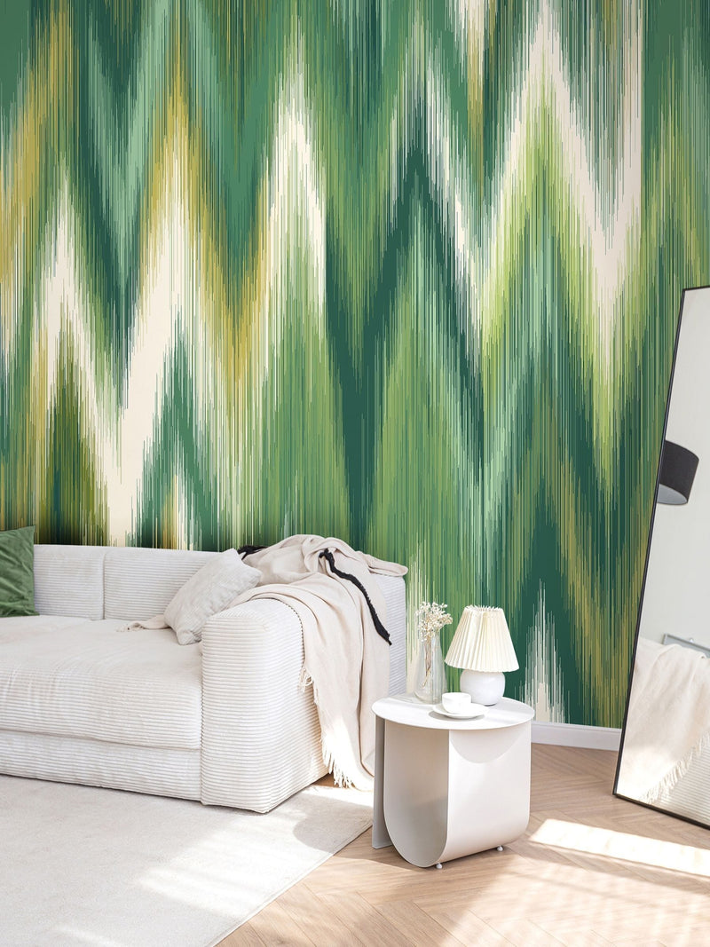 Origin Murals Natural Ikat Zig Zag Wall Mural 2.8m x 3.5m