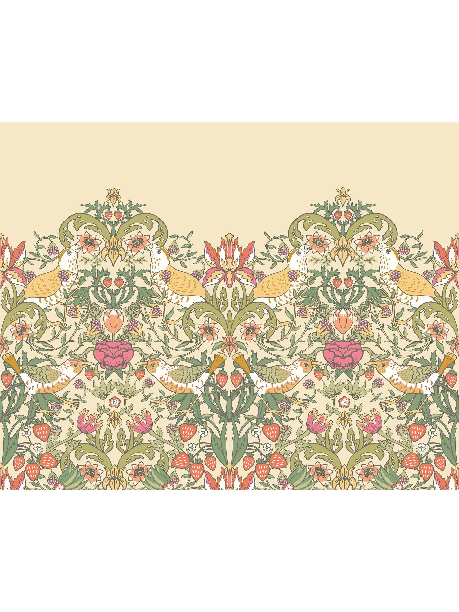 Origin Murals gold olive birds wall mural, imported from the UK