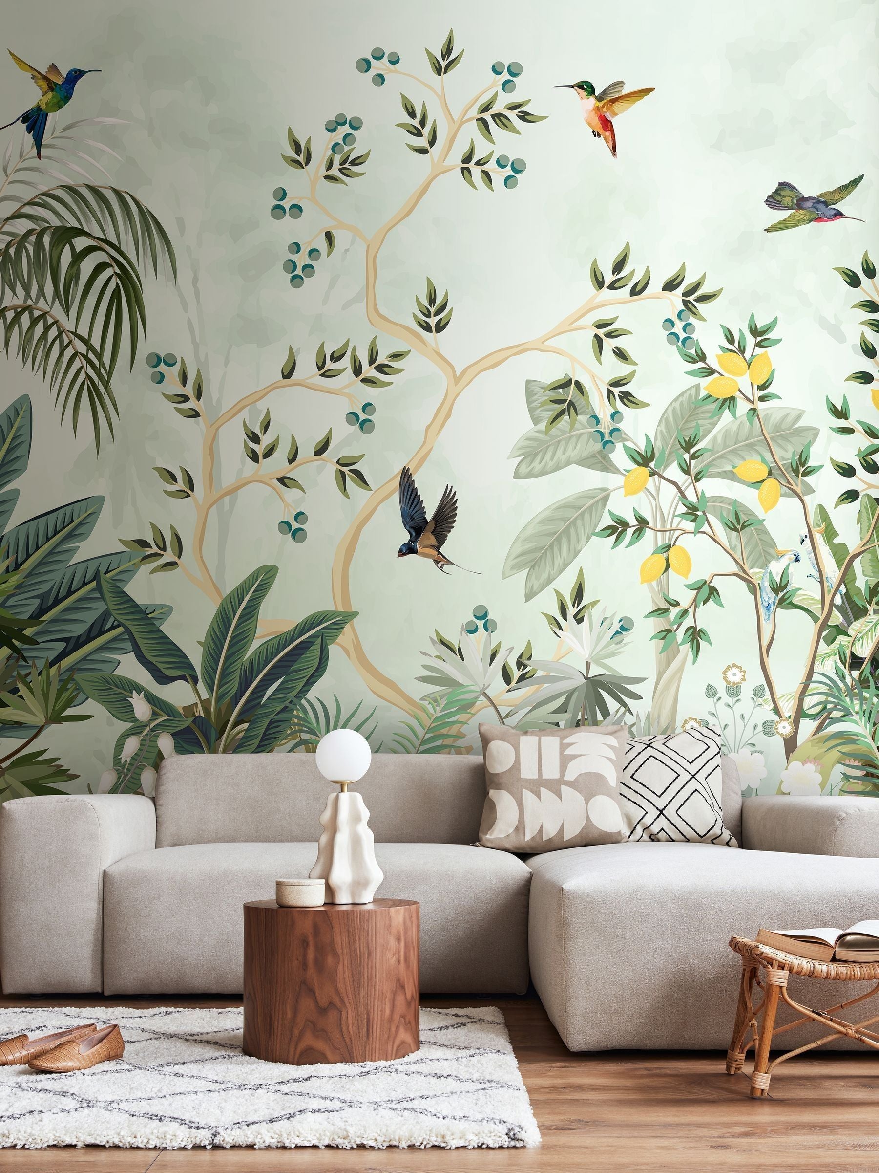 Origin Murals Forest Green Lemon Tree 2.8m x 3.5m Wall Mural