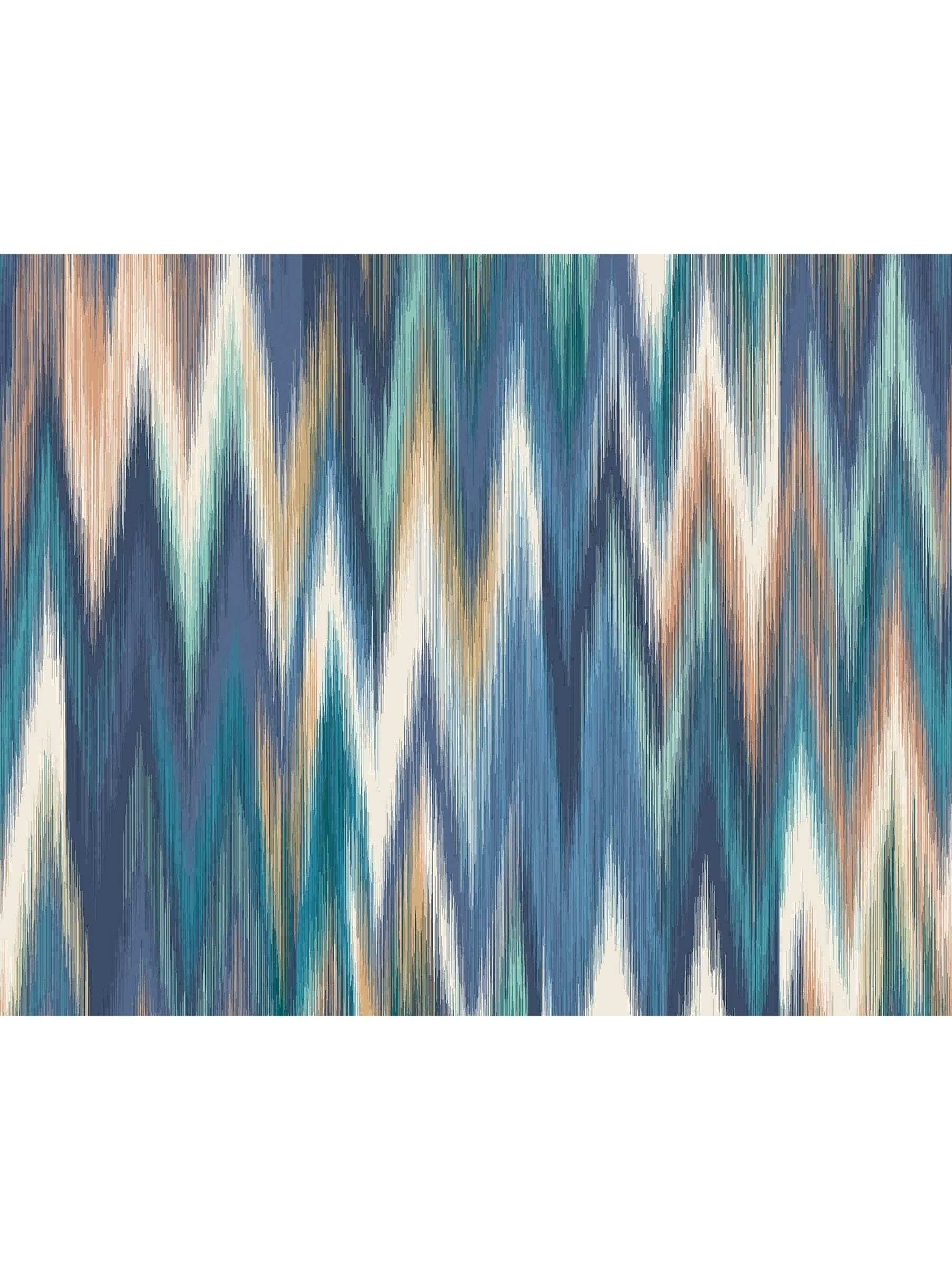 Origin Murals Indigo Blue Ikat Zig Zag A4 Wallpaper Sample