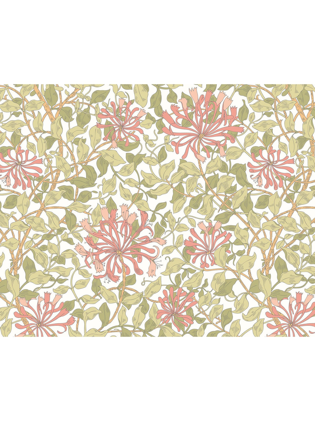 Origin Murals Soft Jade Honeysuckle A4 wallpaper sample, imported from the UK