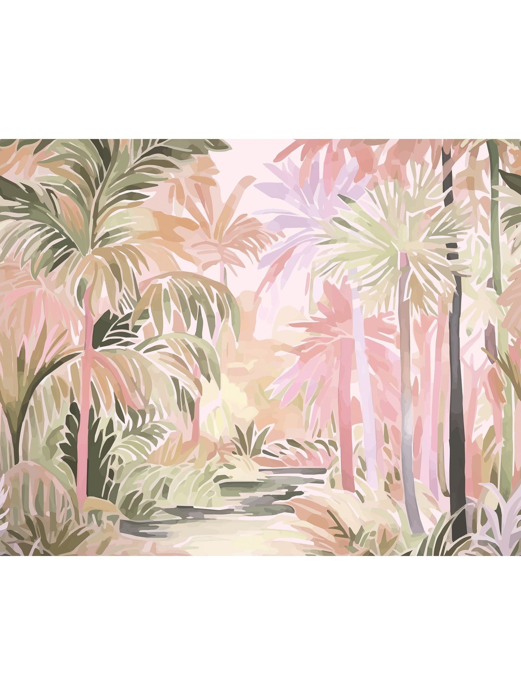 Origin Murals Natural Blush Pretty Palms Print A4 Wallpaper Sample