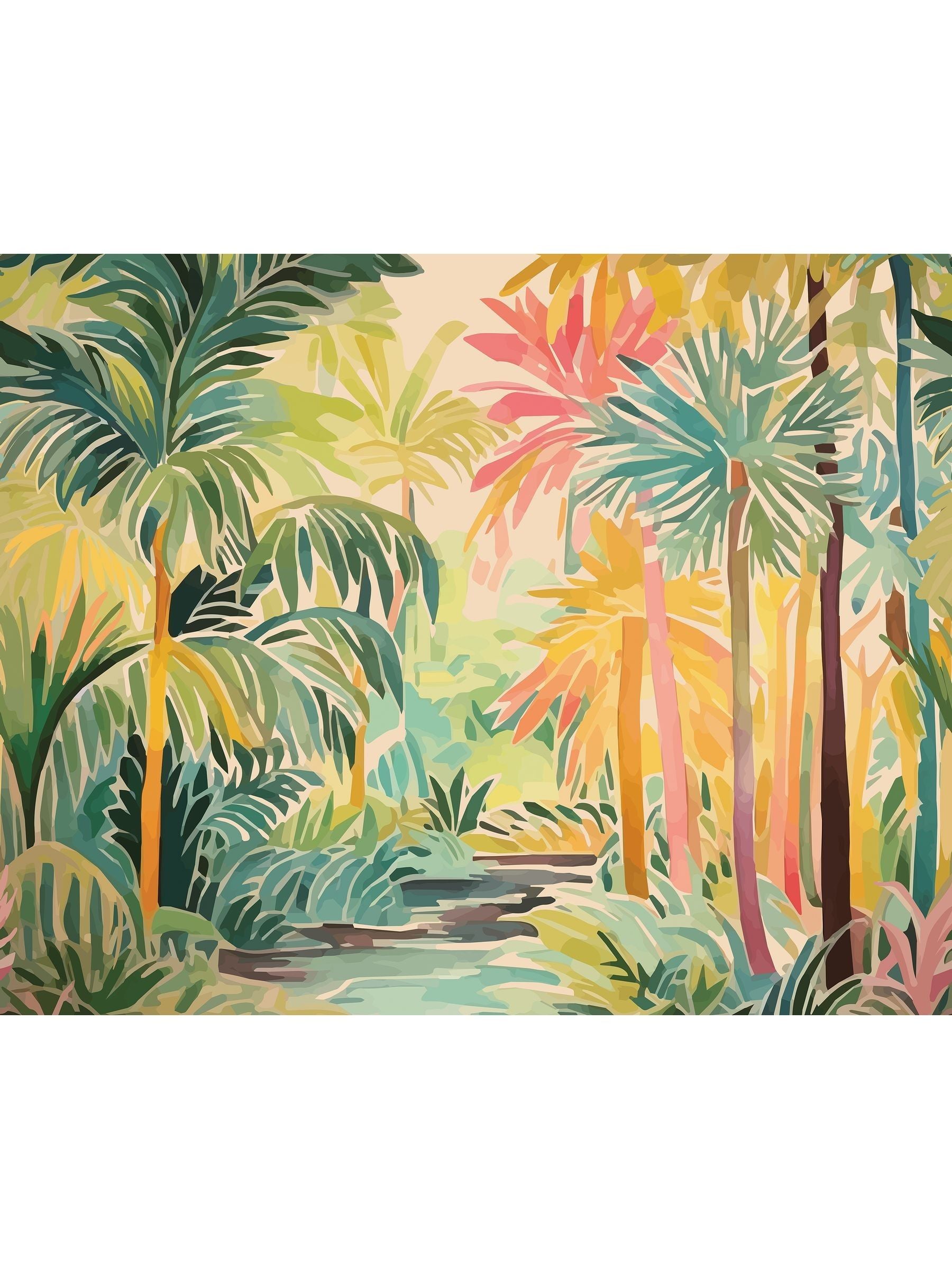 Origin Murals Emerald Green Pretty Palms Print A4 Wallpaper Sample