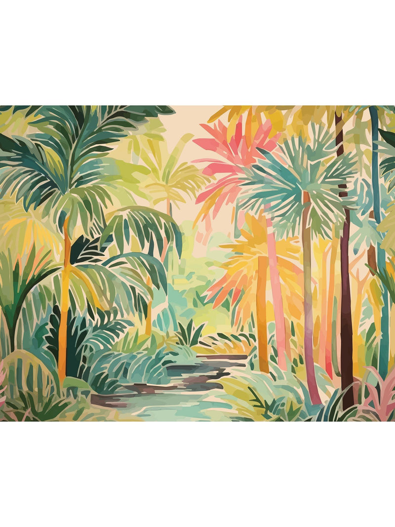 Origin Murals Emerald Green Pretty Palms Print A4 Wallpaper Sample