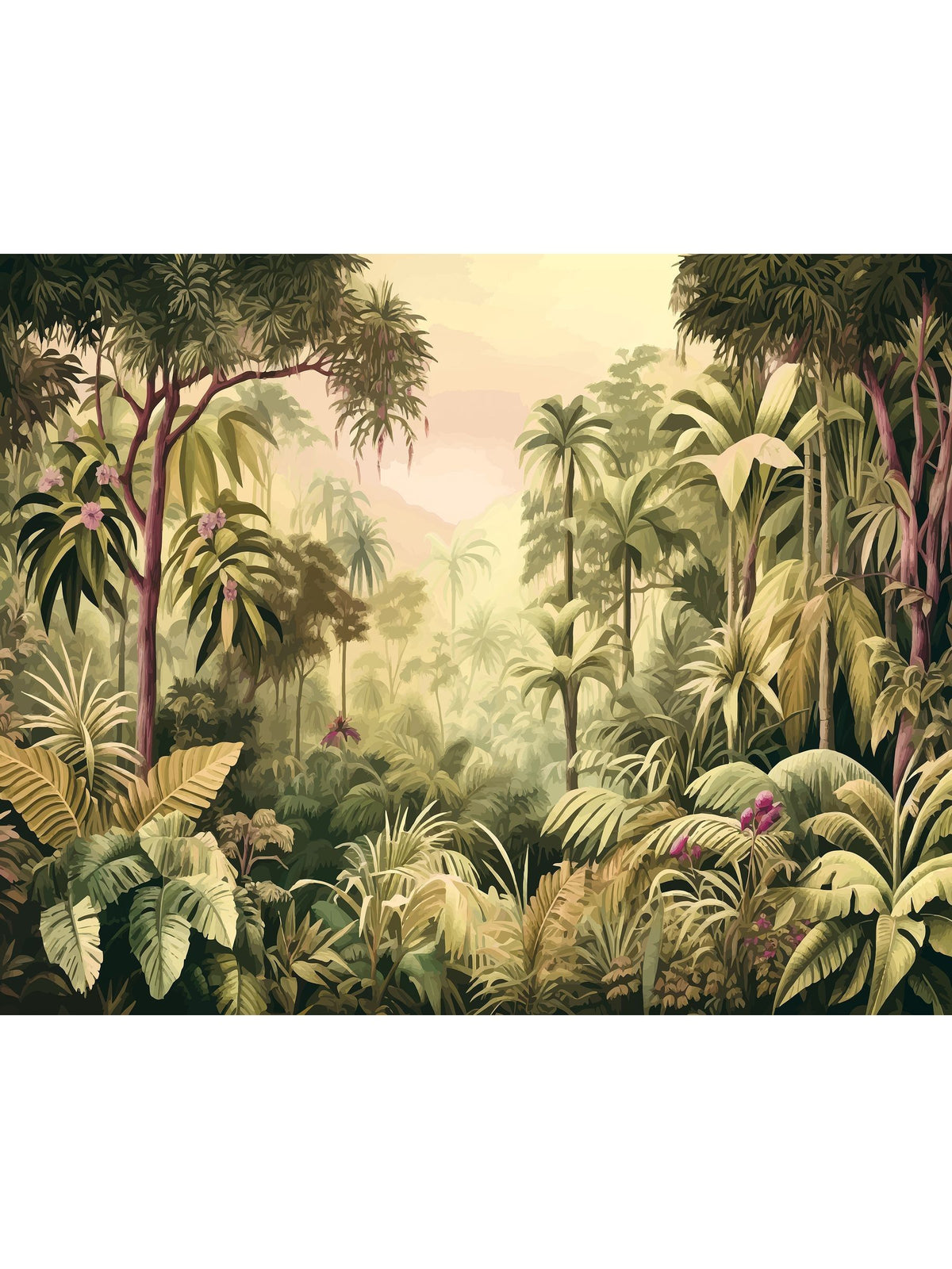 Origin Murals Green Jungle Trees A4 Wallpaper Sample