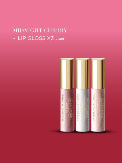Baylis & Harding Midnight Cherry Glossy Lip Trio Geschenkset