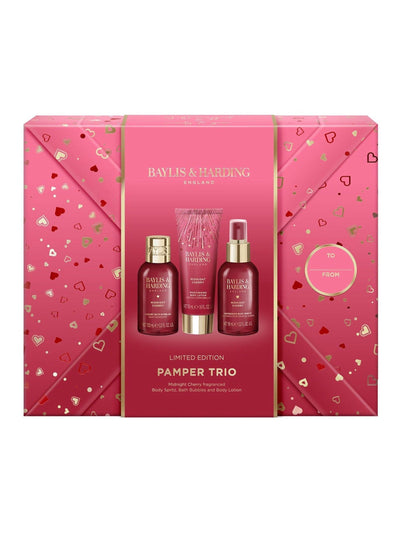 Next Baylis & Harding Midnight Cherry Pamper Trio Bath and Body Gift Set- Buy online at McGrocer