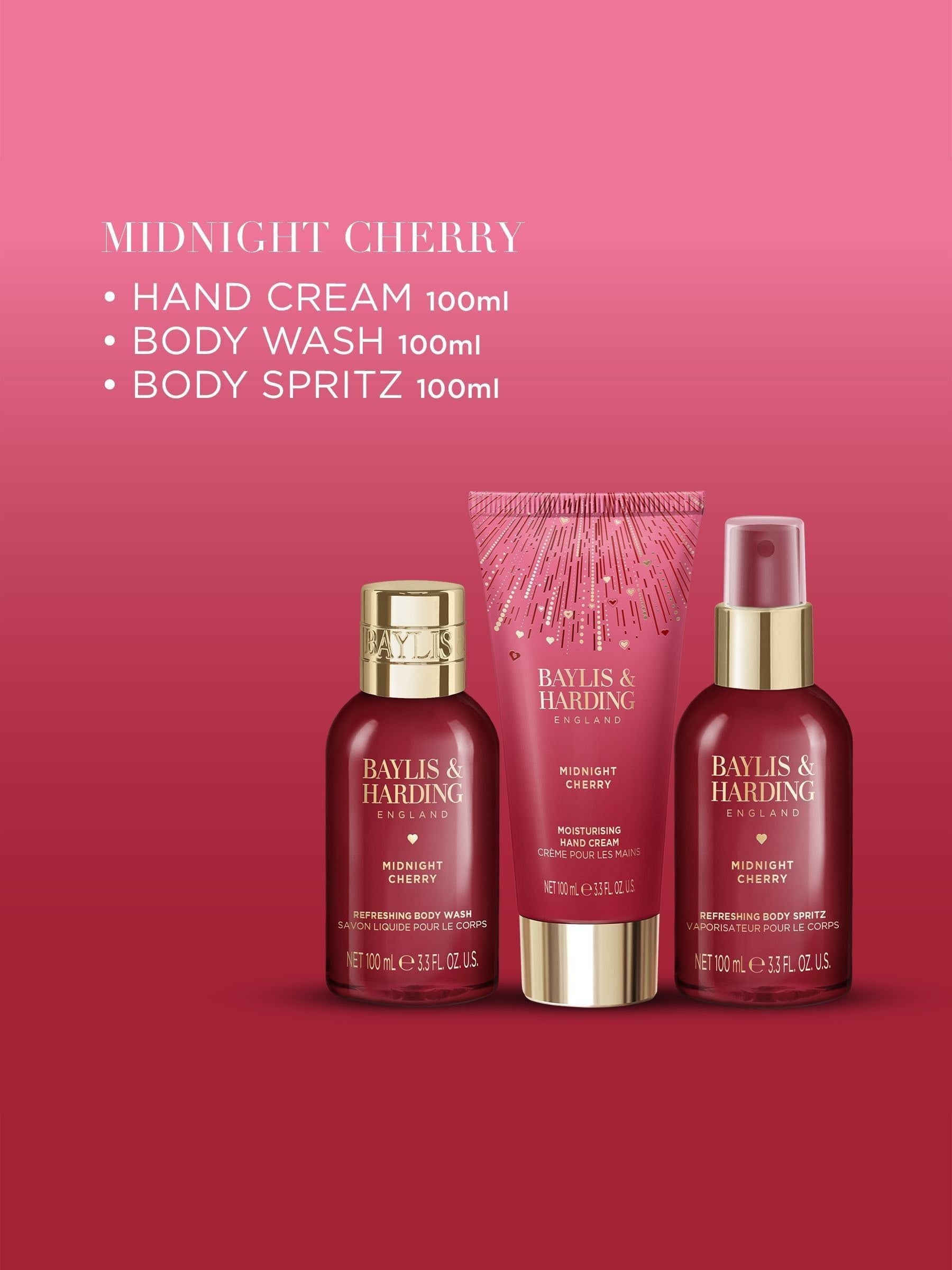 Baylis & Harding Midnight Cherry Luxury Wash Bag Gift Set