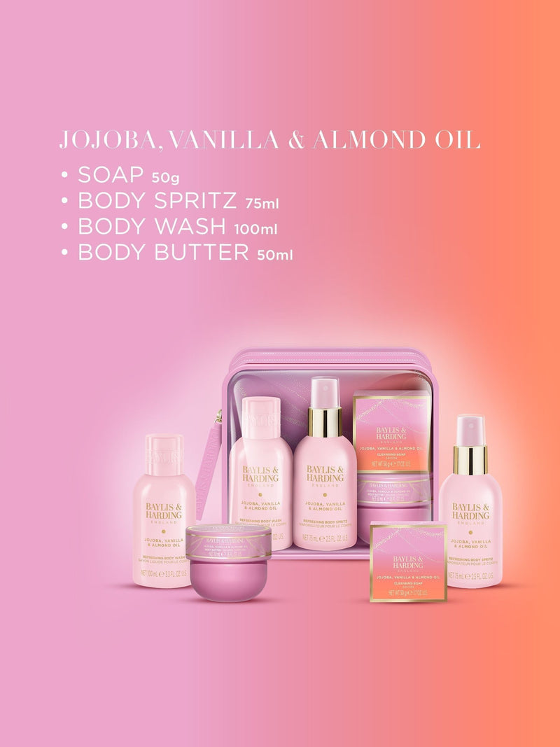 Baylis & Harding travel gift set with jojoba oil - British product