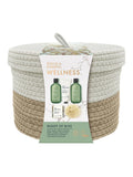 Pamper Essentials Basket Gift Set with Bath Milk, Body Wash, Lotion, Hand Cream, Soap, and Body Polisher