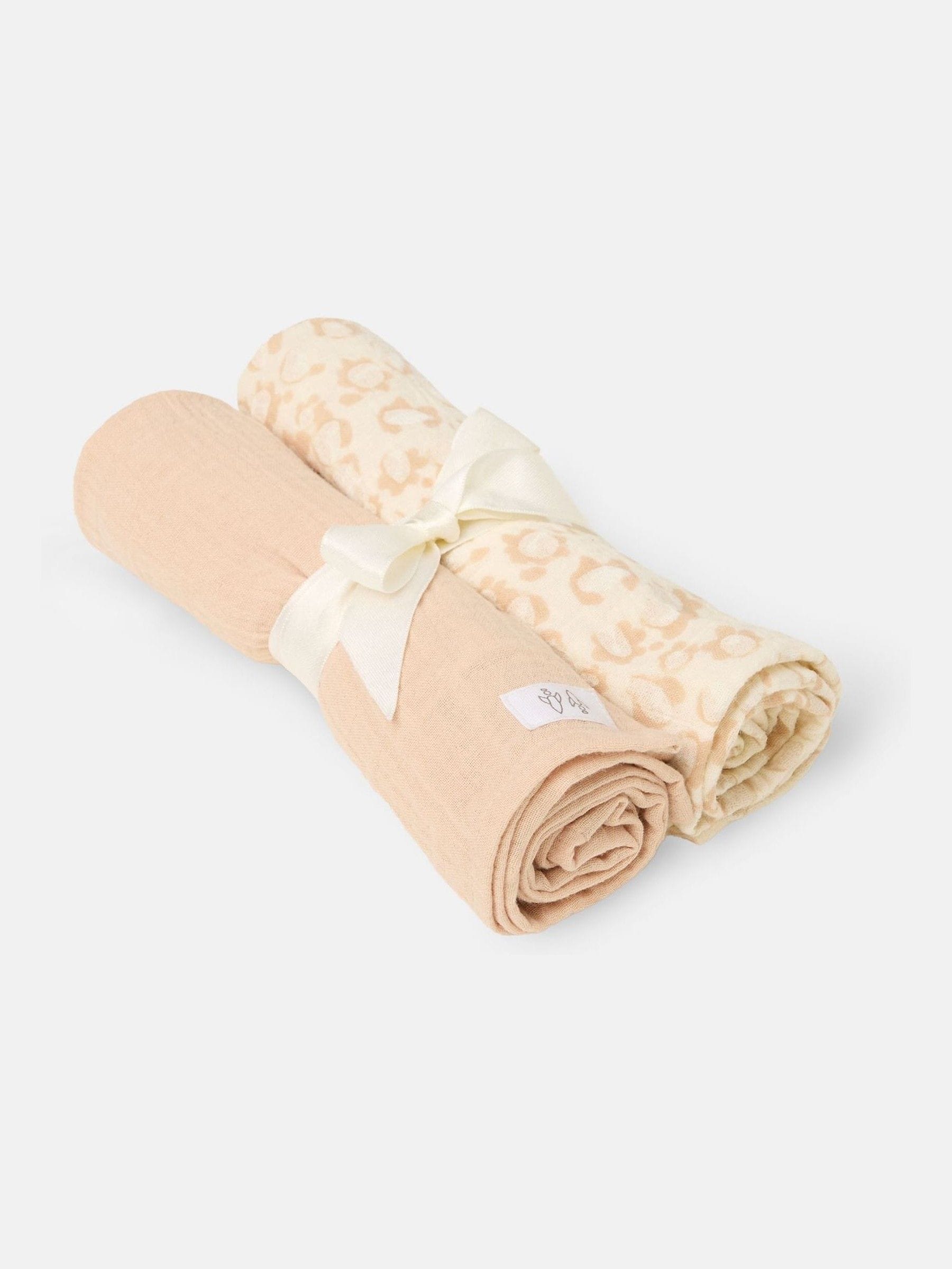 Angel & Rocket pink printed muslin set - British product
