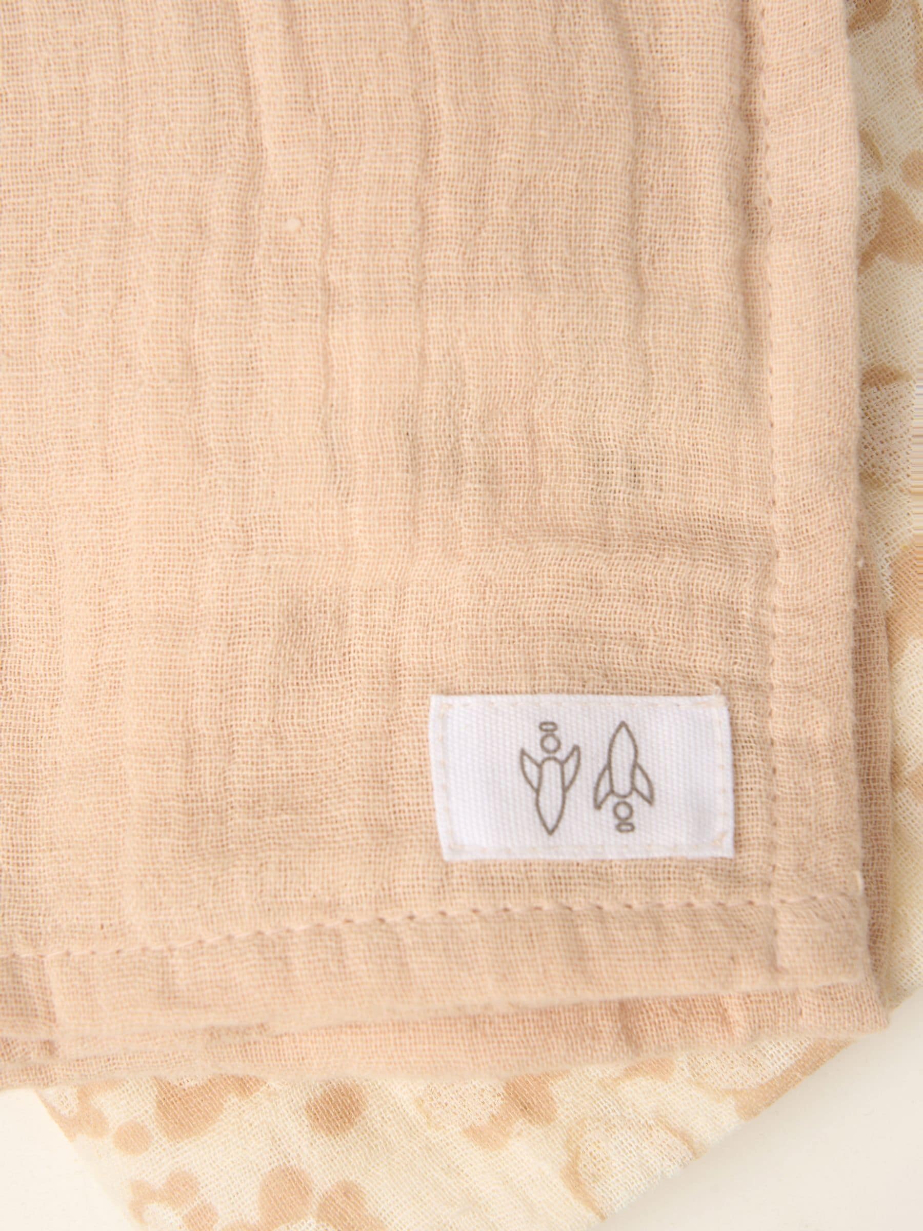 Angel & Rocket pink printed muslin set - British product