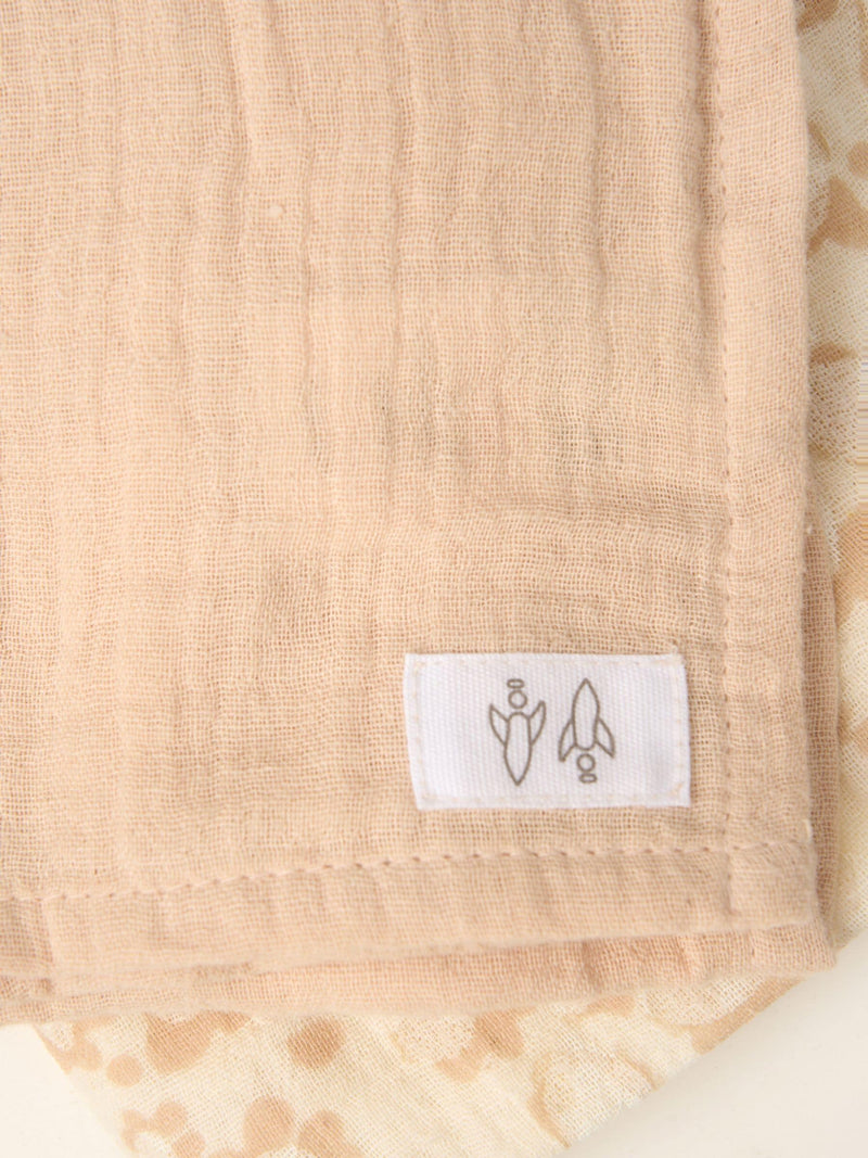 Angel & Rocket pink printed muslin set - British product