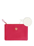 Portico Designs red strawberry faux leather zip case - British product