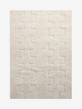 Carved geo shaggy rug, light natural, soft high-pile texture (British brand)