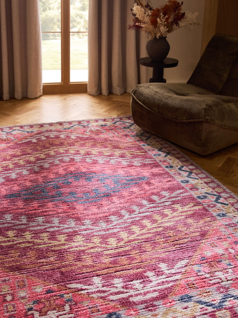 Red modern kilim rug - British product