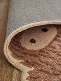 Natural wool shaped rug Hamish Highland Cow 80cm x 76cm, imported from the UK
